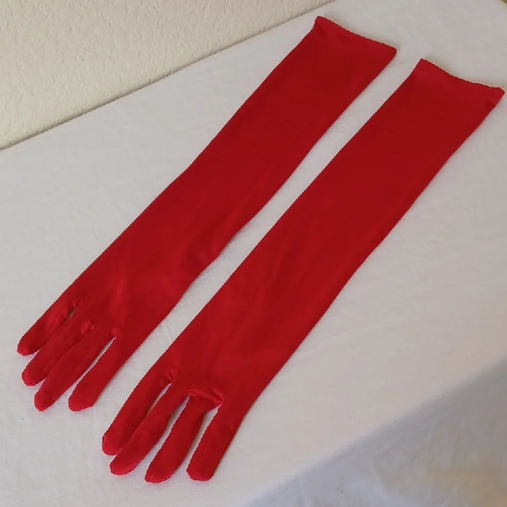 3/$25 SALE Vintage Evening Gloves for Women Mrs Clause Holiday Red, One Size